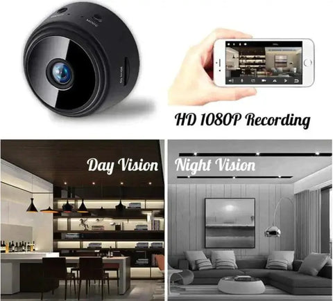 Portable surveillance camera for home with HD 1080P recording day and night vision features