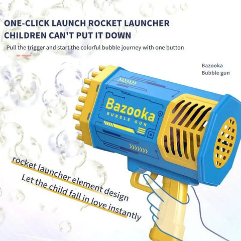Urban Souk LED bubble gun for kids blue and yellow rocket launcher bubble toy