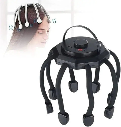 Urban Souk black cordless scalp massager for relaxation with flexible massage arms and adjustable handle
