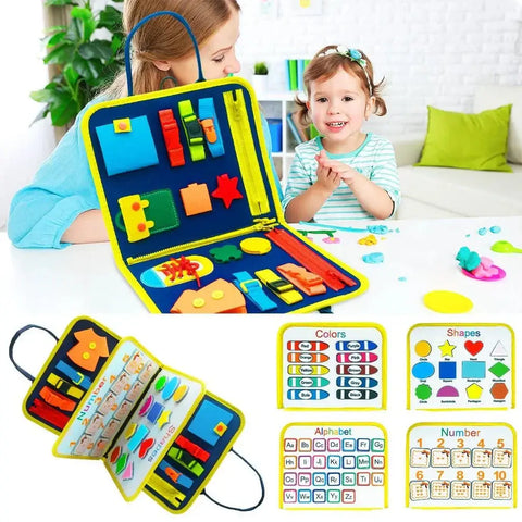 Educational toys for toddlers UAE by Urban Souk with colorful shapes, numbers, alphabet, and activity boards